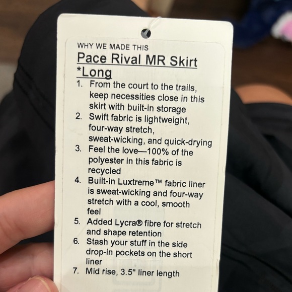 Lululemon Pace Rival Mid Rise Skirt
Heritage 365 Camo Deep Coal Multi / Black - Picture 4 of 6